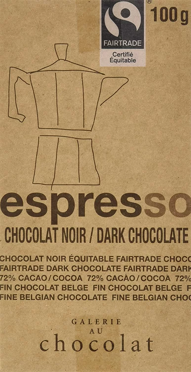 Jelina's 72% Dark Chocolate Bar, Espresso, 3.35 Ounce (Pack of 8)