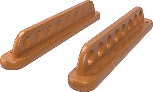 Viper 2-Piece Traditional Wall Mounted Solid Oak Billiard/Pool Cue Rack, Holds 8 Cues