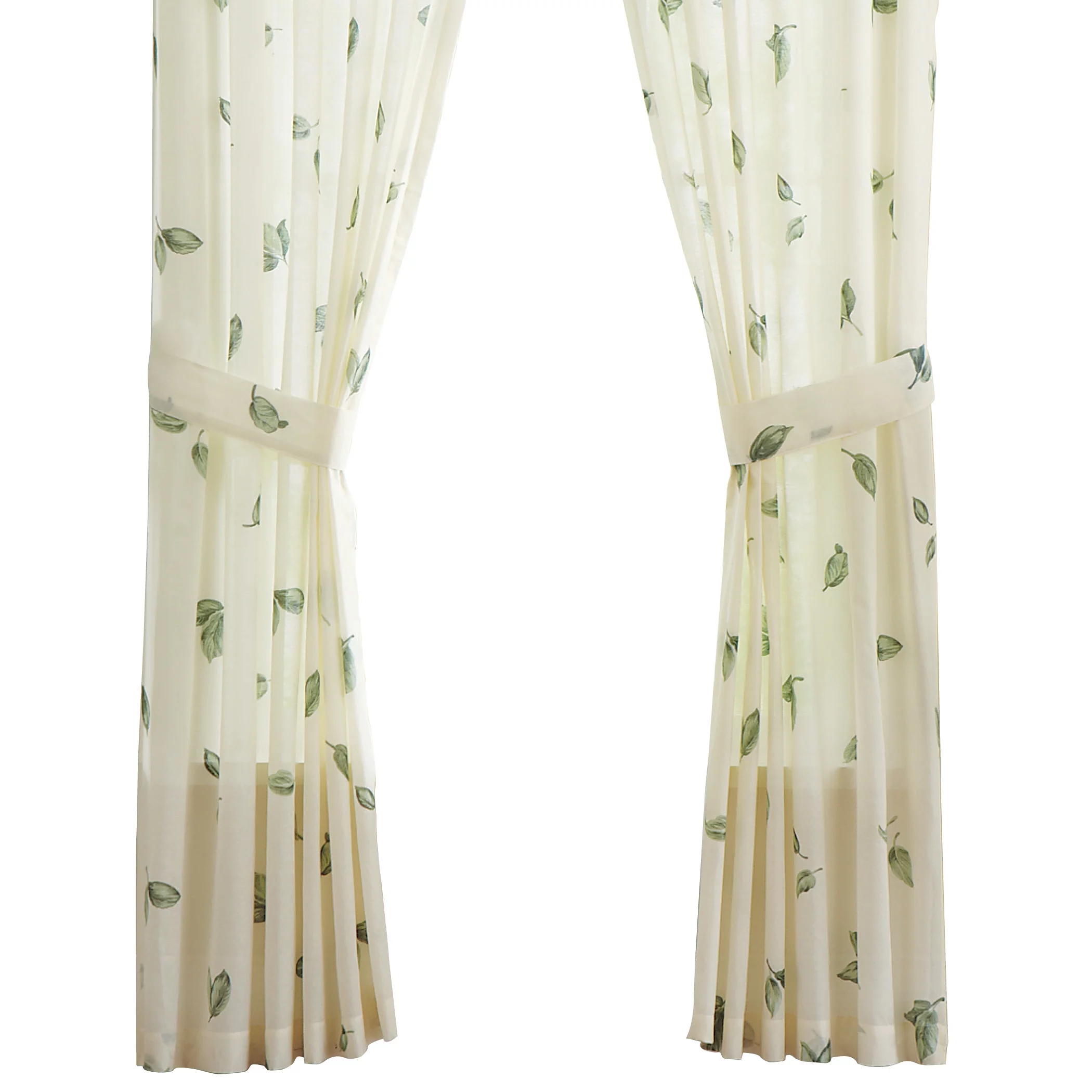 Collections Etc Magnolia Garden Floral Leaf Rod Pocket Window Curtains - Country Cottage Chic Design, Sage, Valance