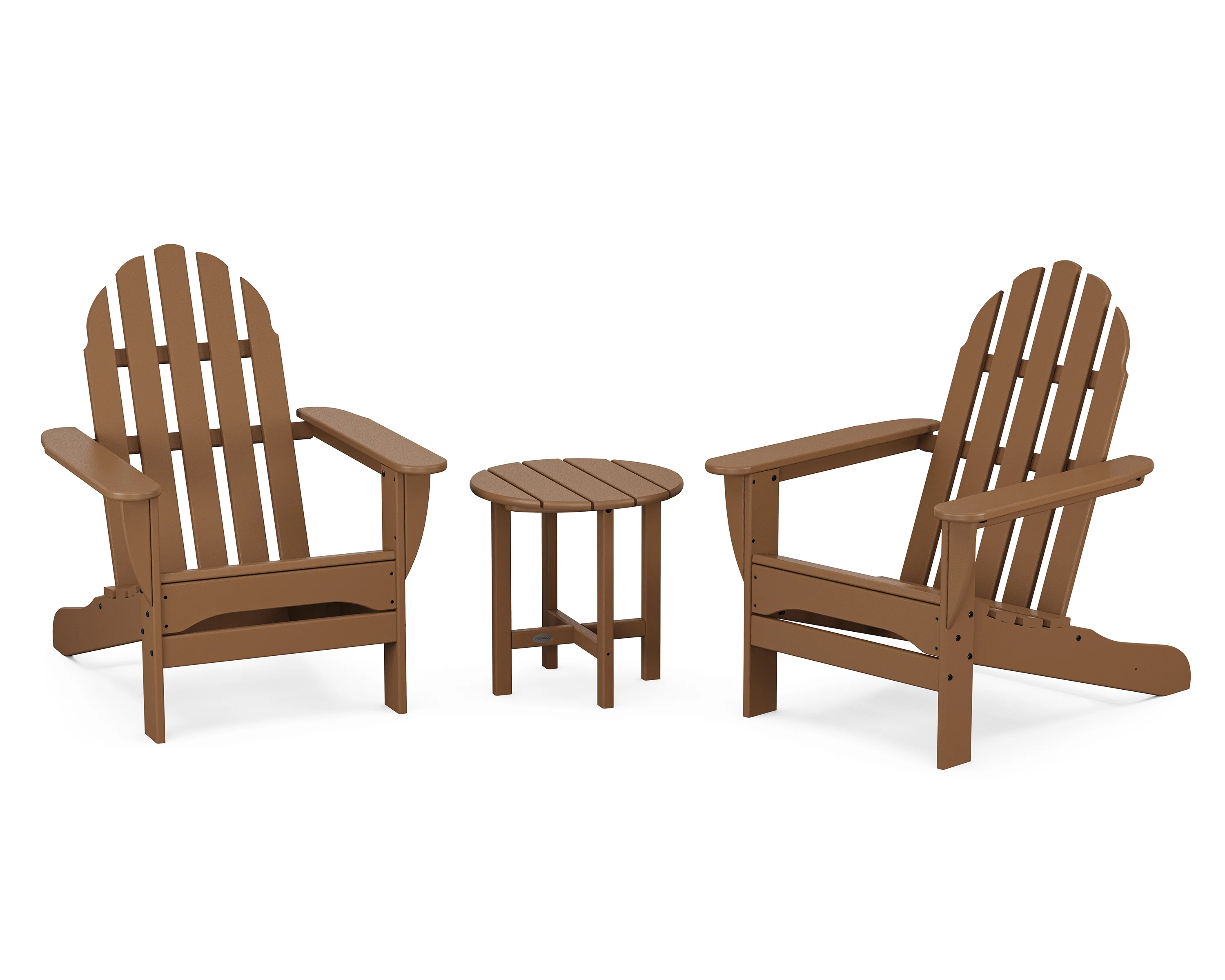 POLYWOOD Classic Adirondack 3-Piece Set in Teak