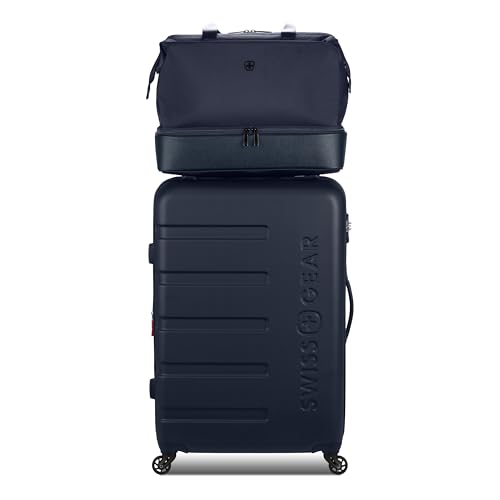 SwissGear 7366 Hardside Expandable Luggage with Spinner Wheels, White, Carry-On 19-Inch