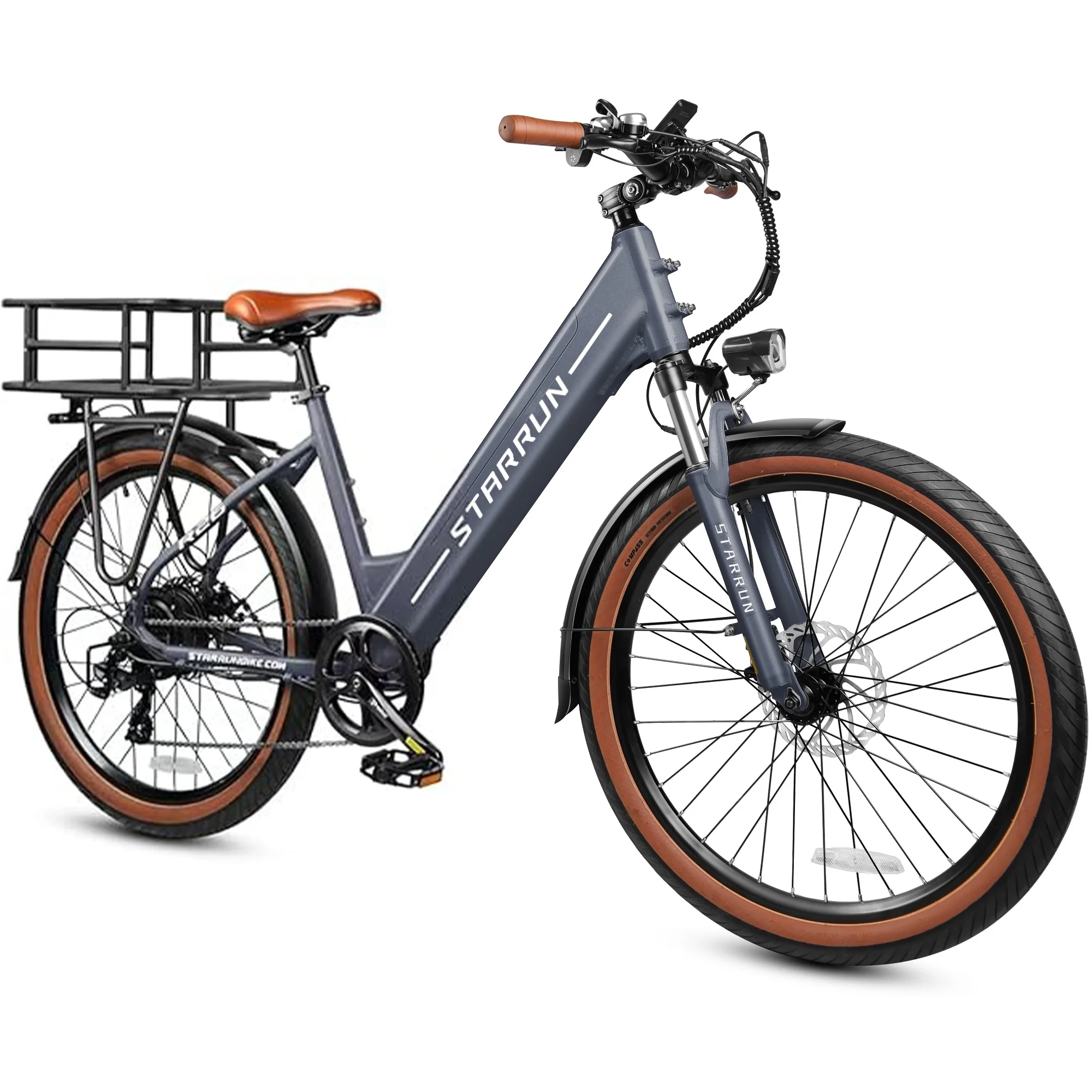 Electric Bikes for Adults,500W E Bike, 48V 12Ah 7 Speed 26''X2.4 Tire Electric Bicycles for Adult