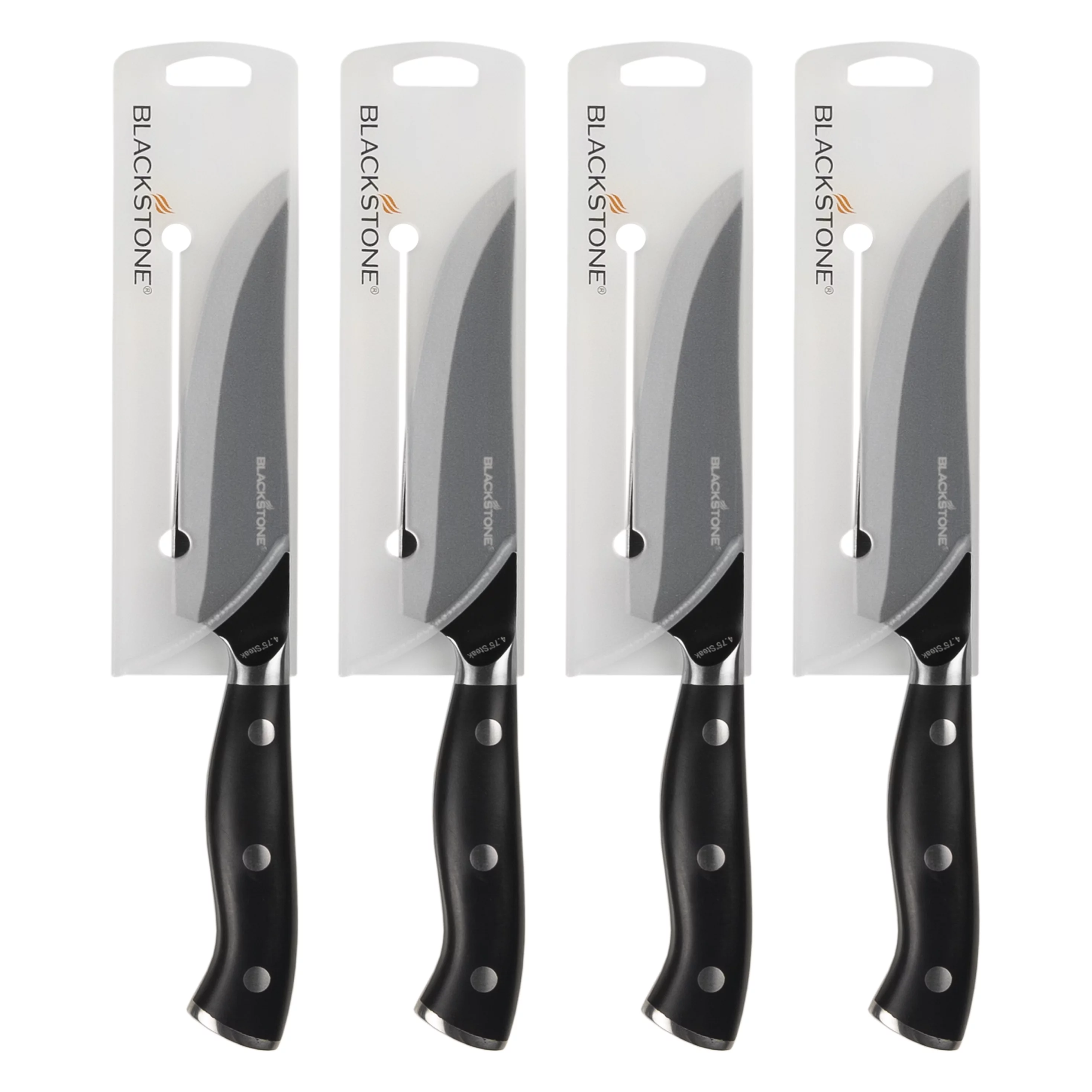Blackstone Japanese Steel Steak Knife Set with Blade Covers, 4-Piece
