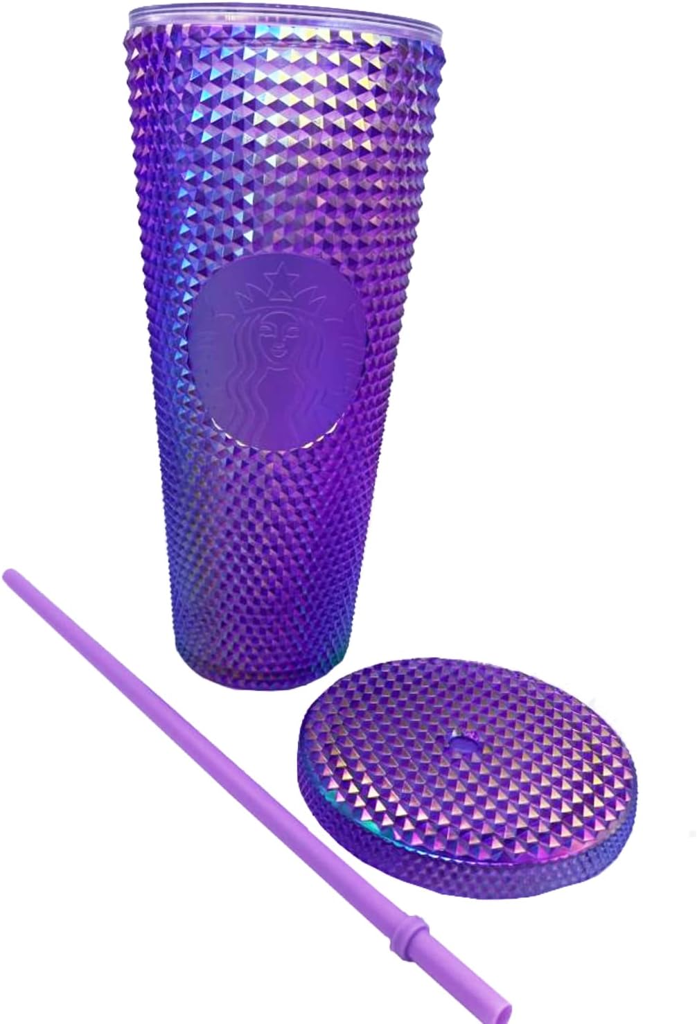 2022 Starbucks Studded Purple Oil Slick Venti 24oz Tumbler with straw