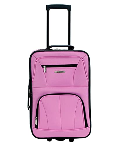 Rockland Fashion Softside Upright Luggage Set, Expandable, Pink, 2-Piece (14/19)