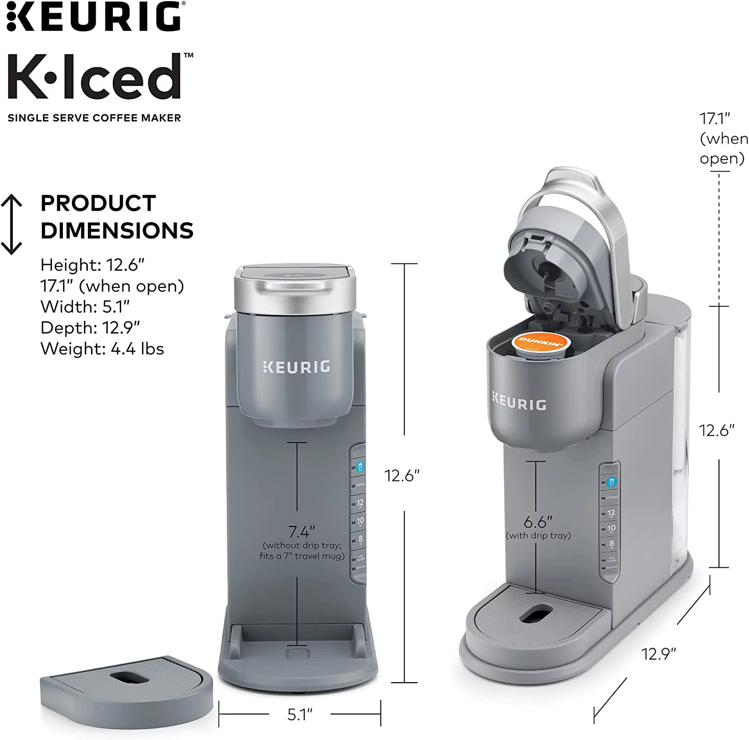 Keurig K-Iced Single Serve Coffee Maker, Gray