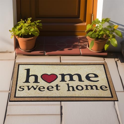 CHICHIC Door Mat Welcome Mat 17x 30 Inch Front Door Mat Outdoors for Home Entrance Outdoors Mat for Outside Entry Way Doormat Entry Rugs, Heavy Duty Non Slip Rubber Back Low Profile, Retro Leaves