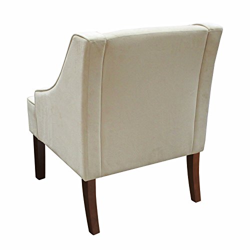 HomePop Velvet Swoop Arm Accent Chair, Suri Blue