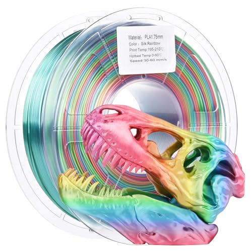 Rainbow 3D PLA Printer Filament 1.75 mm, Matte 3 D PLA Printing Print Filament +/-0.03mm, 1kg/2.2lbs
