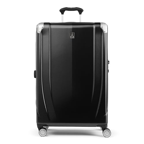 Travelpro Pathways 3 Hardside Expandable Luggage, 8 Spinner Wheels, Lightweight Hard Shell Suitcase, Carry On 21 Inch, Black Knight
