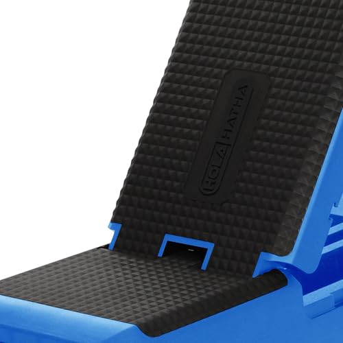 HolaHatha Adjustable Multi-Functional Exercise Bench 440 Pound Capacity Foldable Incline Deck, 8.5 to 14.5 Inch Height, Compact Design,