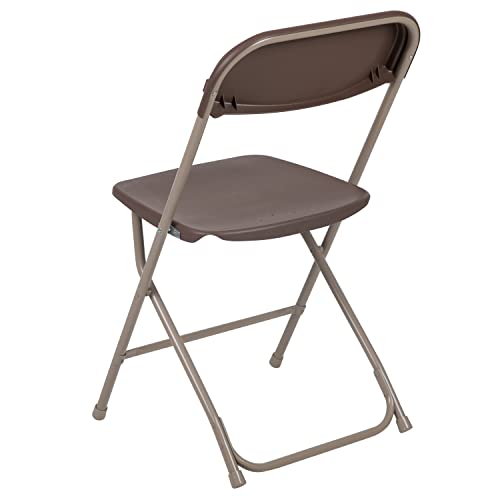 EMMA + OLIVER Set of 2 Plastic Folding Chairs - 650 LB Weight Capacity Lightweight Stackable Folding Chair in White