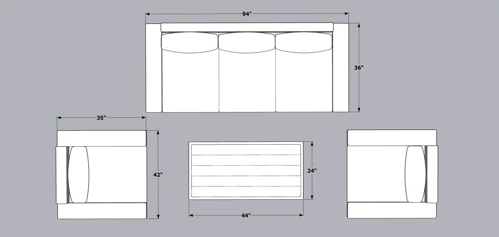 Malmo 4-Piece Resin Wicker Outdoor Patio Furniture Conversation Sofa Set (L) In Natural w/ Sofa, Two Armchairs, and Coffee Table (Full-Round Natural Wicker, Polyester Light Gray)