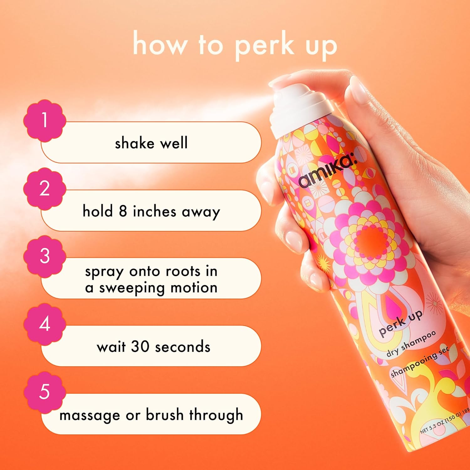amika perk up talc-free dry shampoo, 9.5oz