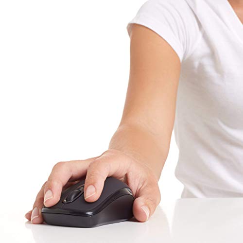 Amazon Basics 2.4 Ghz Wireless Optical Computer Mouse with USB Nano Receiver, Black