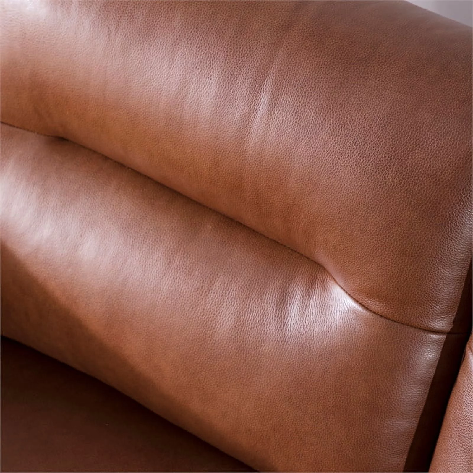 Bowery Hill Mid-Century Leather Sofa in Cobblestone Brown