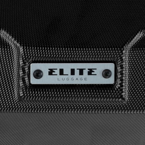 Elite Luggage Expandable Hardside Spinner Luggage, Black, 21
