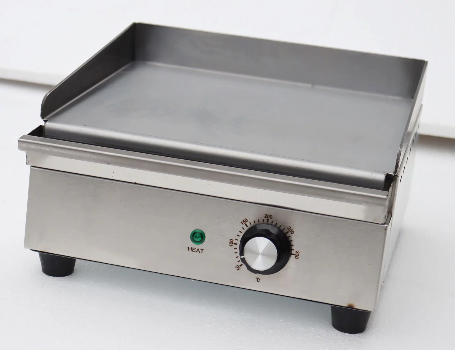 INTSUPERMAI Commercial Countertop Flat Cooking Griddle Electric Snack Grill Stainless Steel