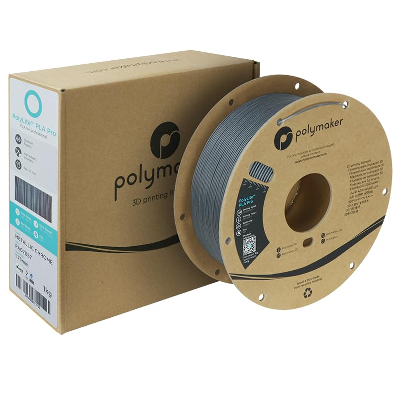 Polymaker PLA PRO Filament 1.75mm 1kg, Tough & High Rigidity White 3D Printing Filament, PolyLite PLA PRO 3D Printer Filament 1.75mm, Print with Most 3D Printers