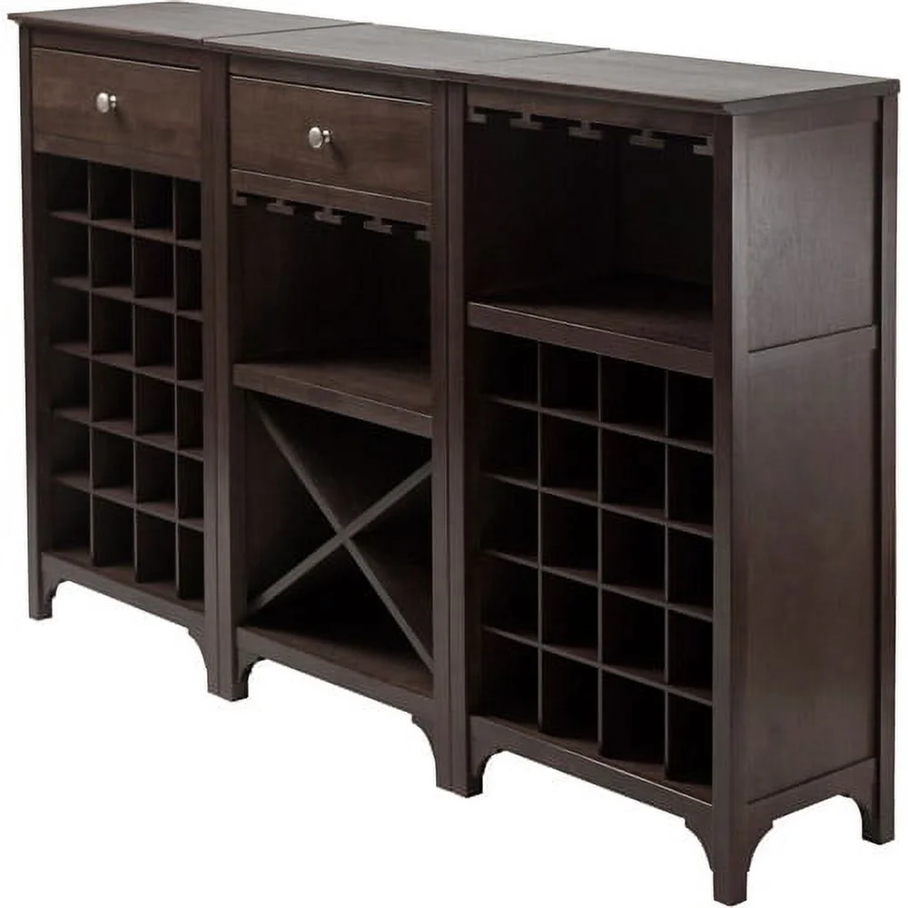 Winsome Wood Ancona Modular Wine Cabinet, X-Shelf, Dark Espresso