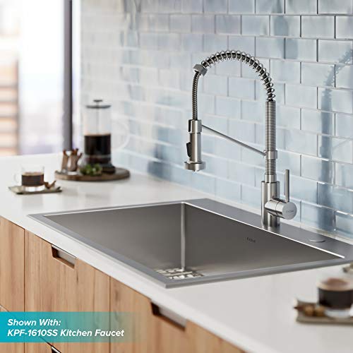 KRAUS Standart PRO 22-inch Drop-In Top Mount 16 Gauge Stainless Steel Single Bowl Laundry Utility Sink, KHT301-22L