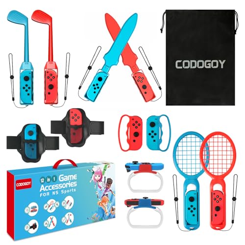 Switch Sports Accessories - CODOGOY 12 in 1 Switch Sports Accessories Bundle for Nintendo Switch Sports,Family Accessories Kit Compatible with Switch/Switch OLED Sports Games