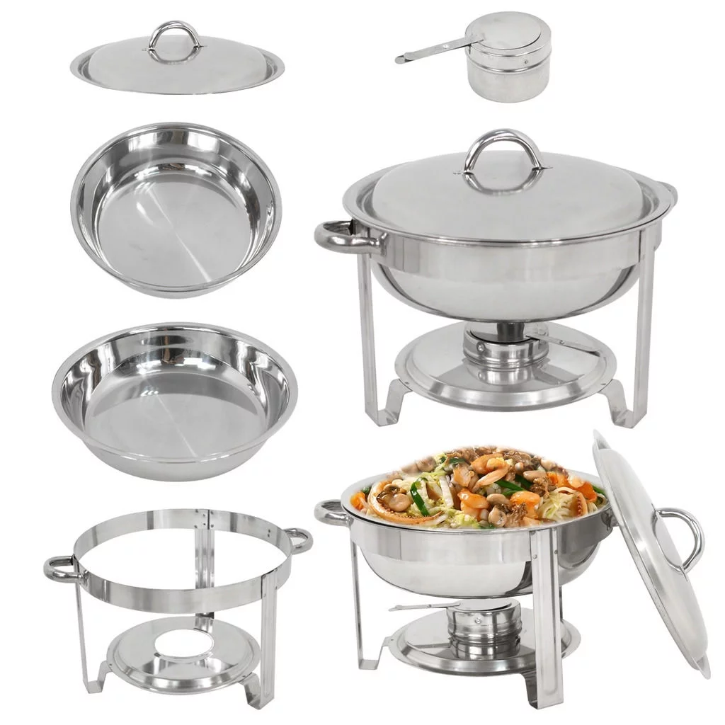ZENY 2 Pack Chafing Dish Set, Buffet Catering, Stainless Steel Food Warmer, Round