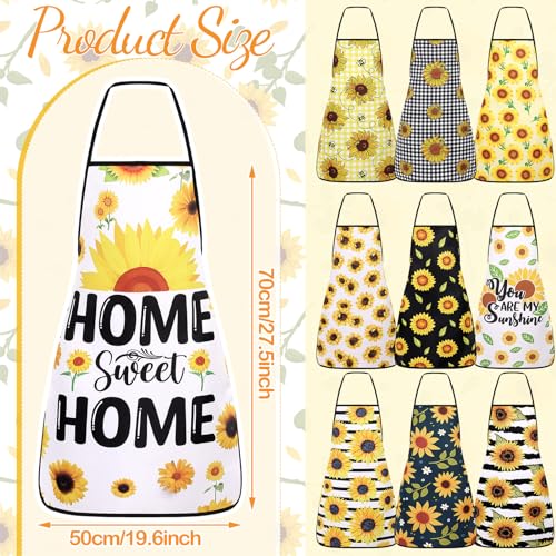 Toulite 10 Pcs Apron Passover Cute Kitchen Cooking BBQ Bib Funny Chef Apron with Adjustable Neck Strap for Women(Green and Red,Elf)