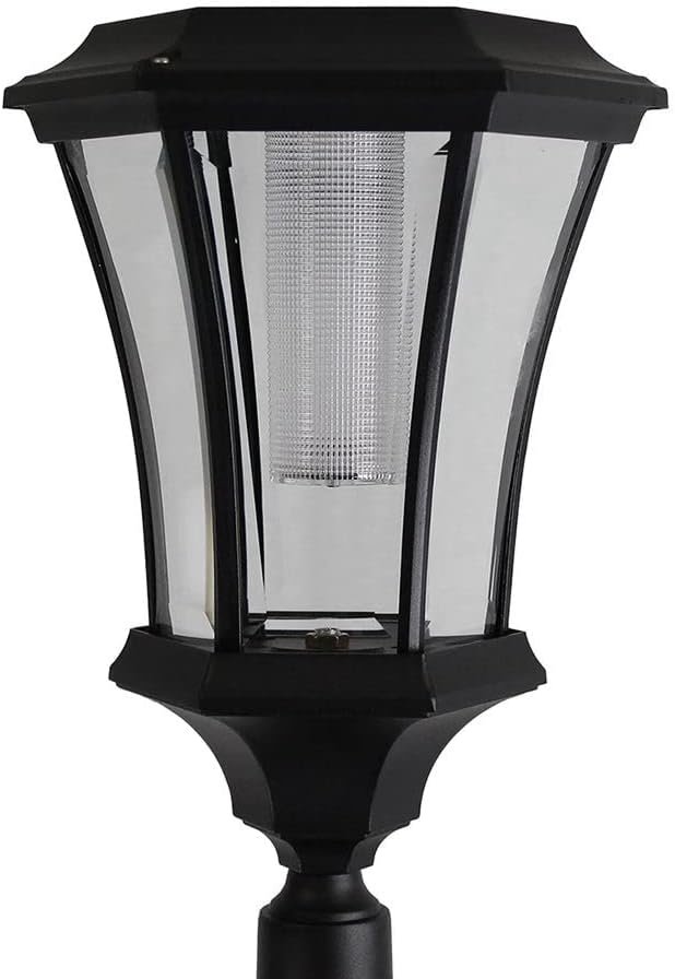 Sun-Ray Abigail Solar Lamp Post with Planter in Black