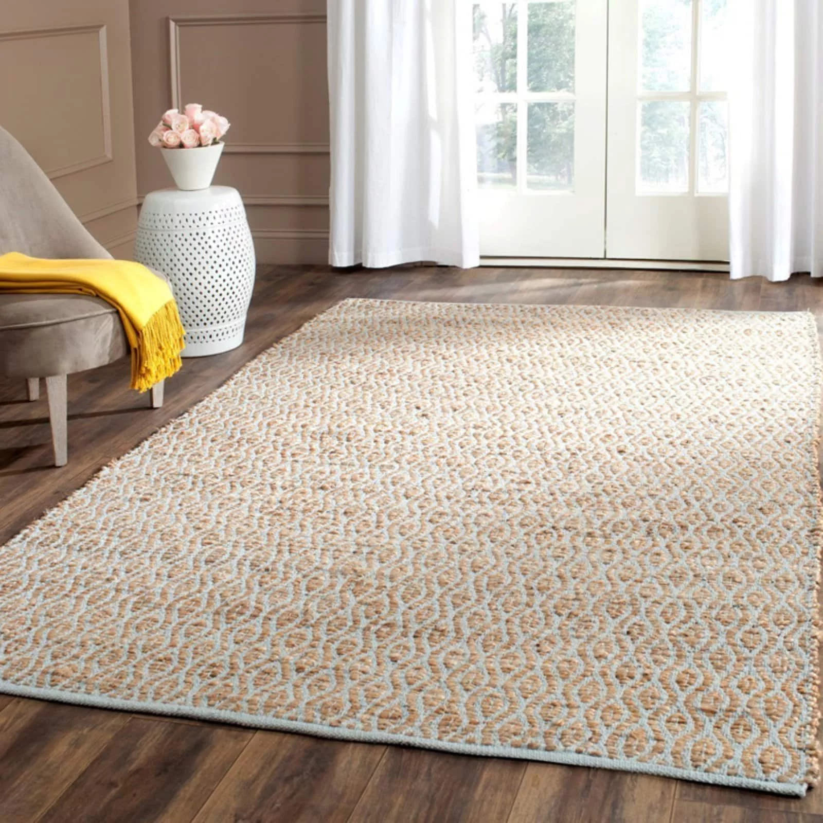 SAFAVIEH Cape Cod Lynwood Braided Geometric Area Rug, 3' x 5', Silver/Natural