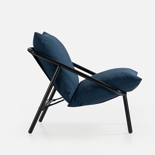 ZINUS Aidan Sling Accent Chair, Metal Framed Armchair with Shredded Foam Cushioning, Black