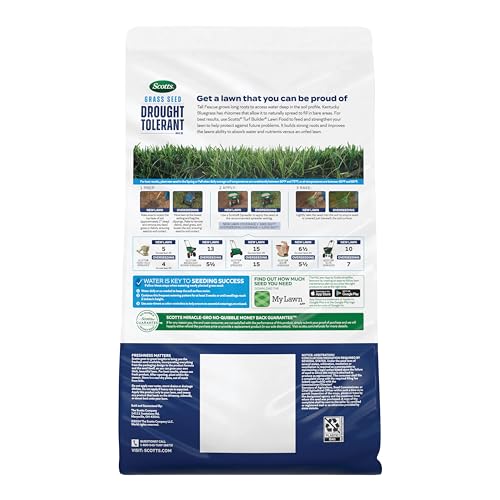 Scotts Grass Seed Drought Tolerant Mix, Kentucky Bluegrass and Tall Fescue Grass Seed Mix, Covers up to 2,000 sq. ft., 4 lb.