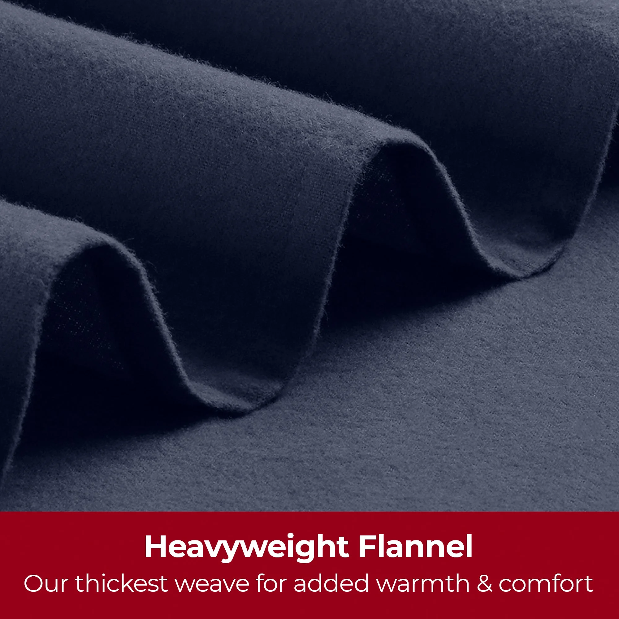 Mellanni 4 Piece Bed Sheet Set 180GSM Heavyweight Cotton Flannel Deep Pocket, Queen, Navy