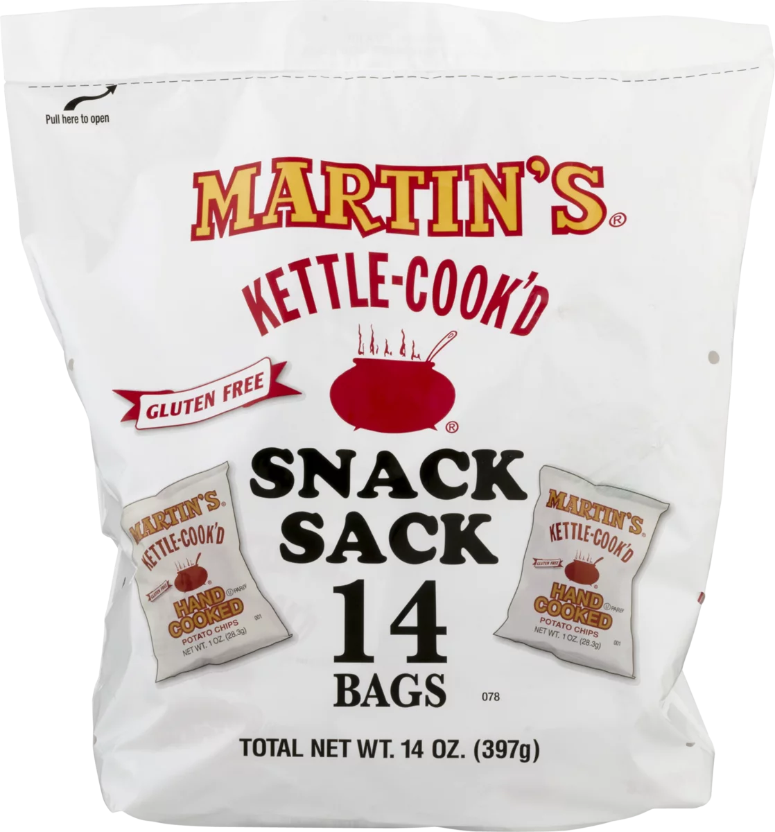 Martin's Kettle-Cook'd Potato Chip Snack Sack- 14 Count Bag