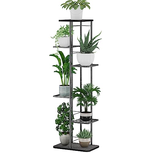Simple Trending Plant Stand Shelf Indoor Outdoor Waterproof, 4-Tier 5 Potted Heavy Duty Metal Tall Flower Holder for Multiple Corner Display