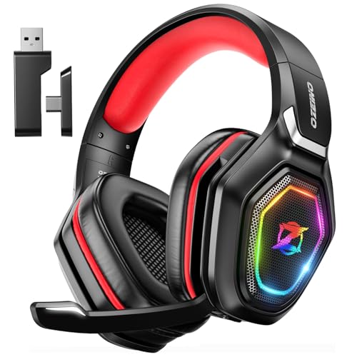 2.4GHz Wireless Gaming Headset for PC, Ps5, Ps4 - Lossless Audio USB & Type-C Ultra Stable Gaming Headphones with Flip Microphone, 40-Hr Battery Gamer Headset for Switch, Laptop, Mobile, Mac