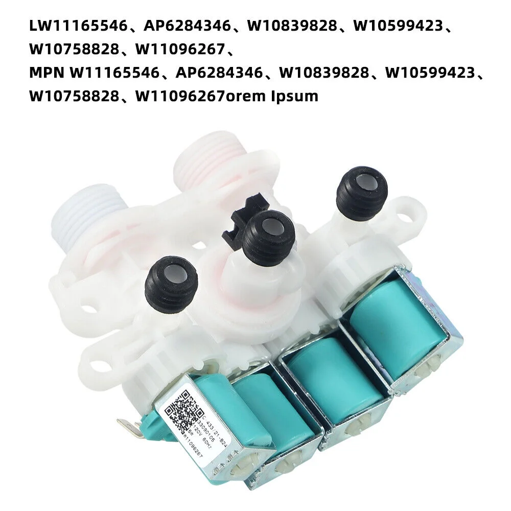 KingFurt Compatible W11165546 Washing Machine Inlet Valve, Plastic, Multi-Color, Fits Maytag Whirlpool KitchenAid, 1-Pack