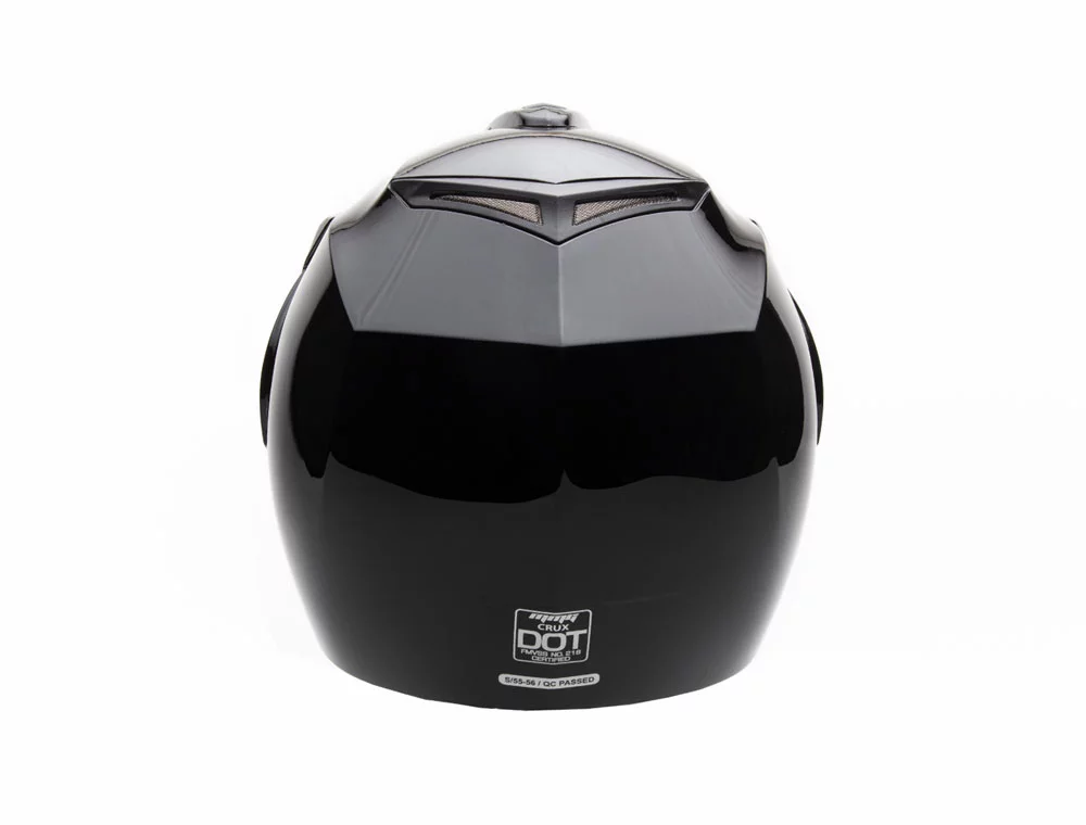 MMG Motorcycle Scooter Street Open Face Helmet DOT - Flip Up Shield - Gloss Black (Medium) Model 20