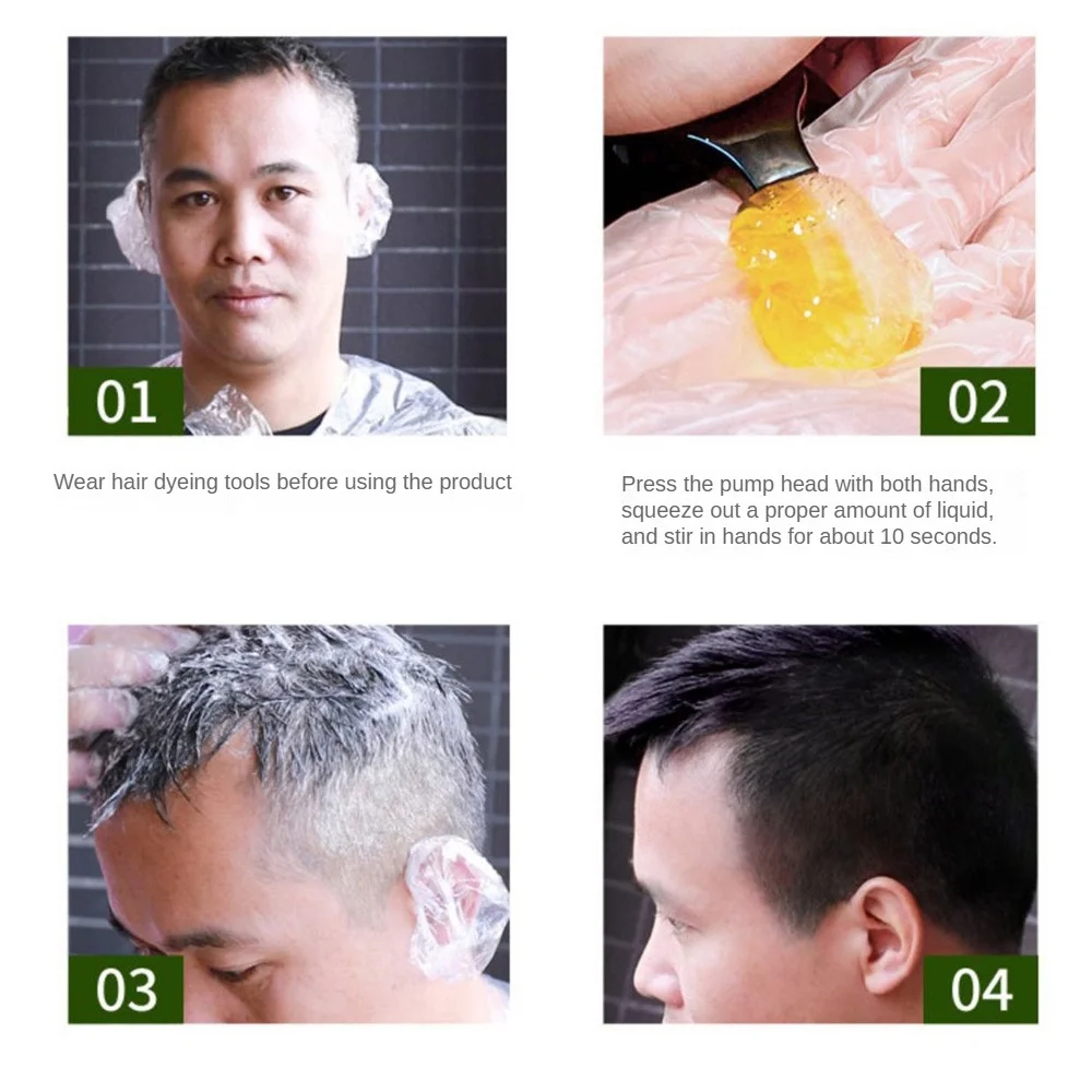 Hair Dye Cream Covers White Hair Pure Plant Natural Black Hair Non-irritating Hair Dye Foam Salon Hairdressing