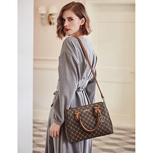 BOSTANTEN Women Leather Handbags Top Handle Satchel Purses Medium