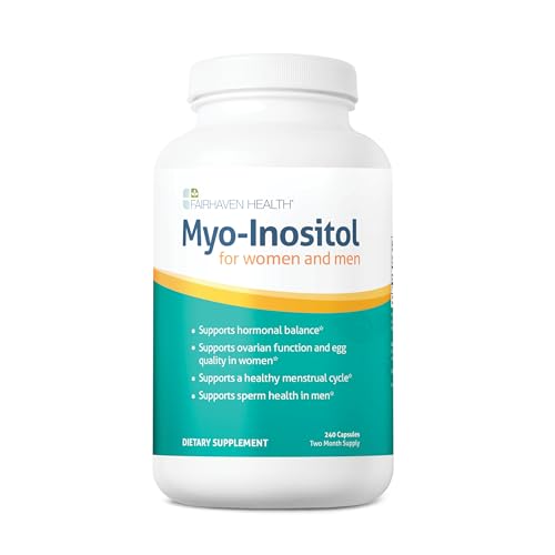 Fairhaven Health Myo-Inositol Supplement 2000mg | Male and Female Fertility Supplement and Hormone Balance | Vitamin B8 | Inositol Powder Capsules | Gluten, Dairy and Soy Free | 120 Inositol Capsules