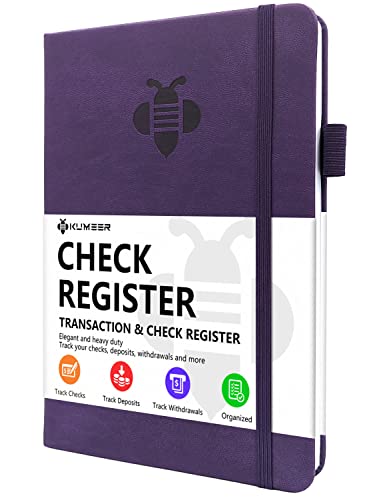 Check Register – Elegant Check Registers for Personal Checkbook with Check & Transaction Registers, Hardcover Checkbook Log 5.2x7.6