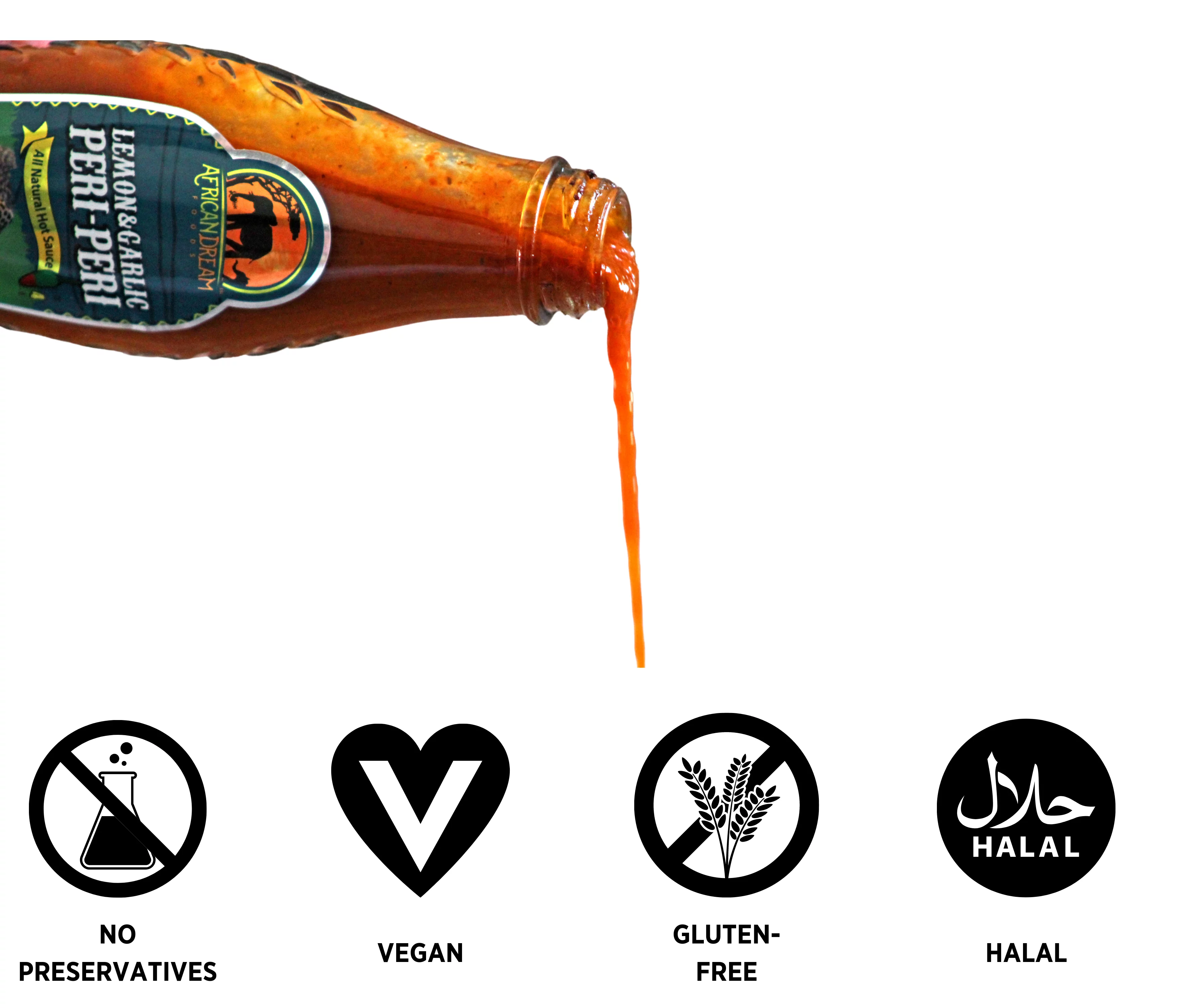 African Dream Foods Mild to Spicy Sauce Gift Pack - Jalanasco - Fermented Jalapeno, Lemon & Garlic Peri-Peri, Bird’s Eye Chili | 5 fl oz Bottles, 3PK