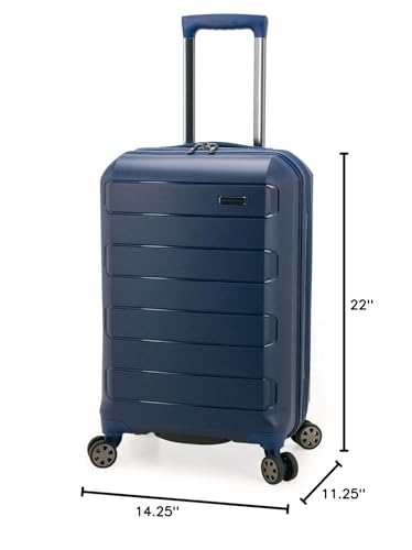 Traveler's Choice Pagosa Indestructible Hardshell Expandable Spinner Luggage, Black, 22