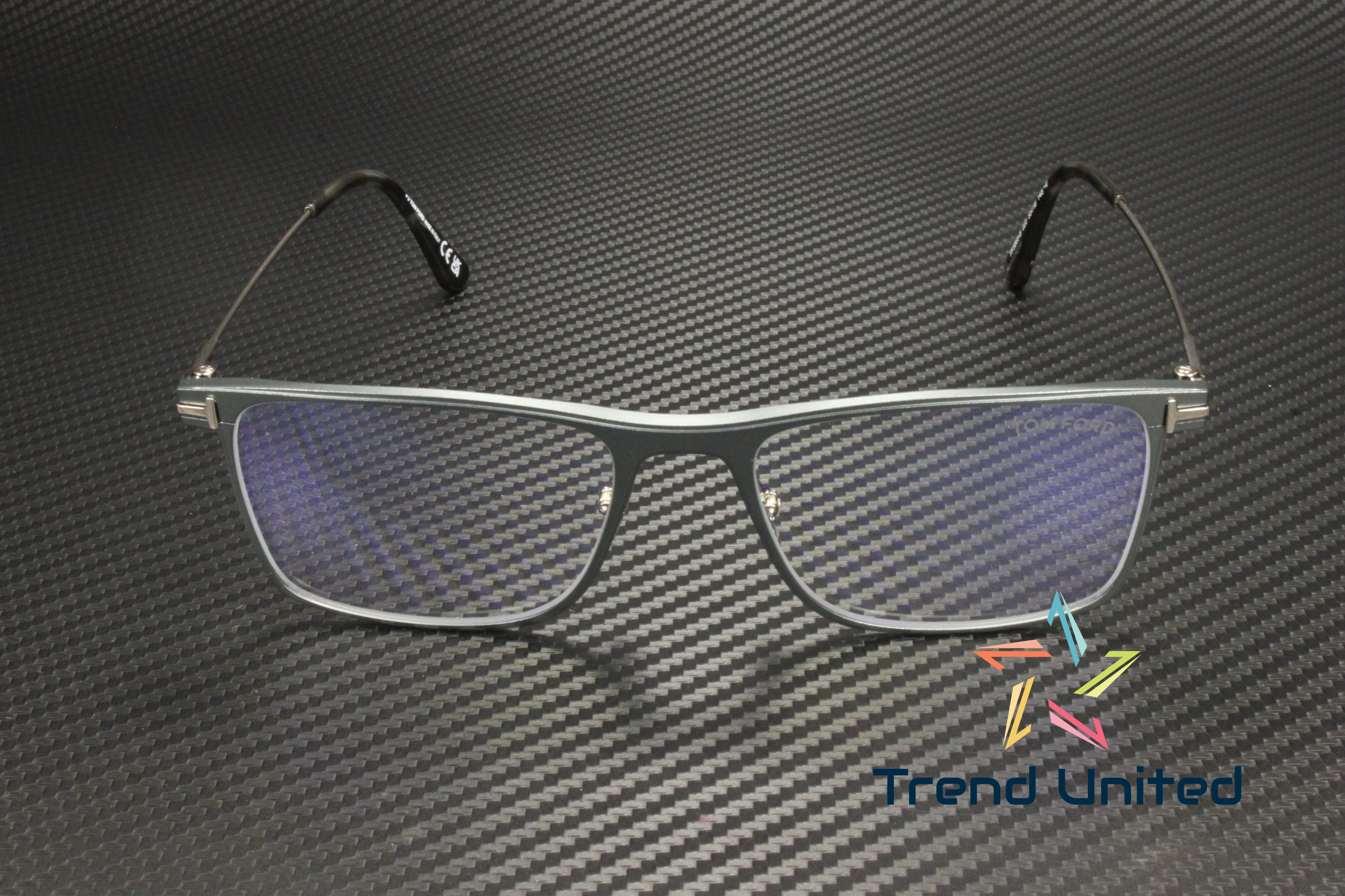 Tom Ford 5865 020 Matte Gray / Blue Block Eyeglasses TF5865-B 020 55mm