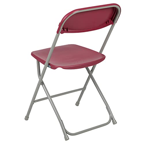 EMMA + OLIVER Set of 2 Plastic Folding Chairs - 650 LB Weight Capacity Lightweight Stackable Folding Chair in White