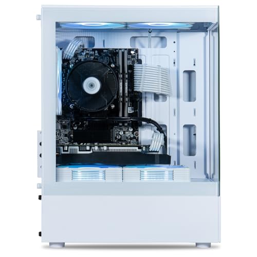 ViprTech Stryker 4.0 Liquid-Cooled PC - AMD Ryzen 7 (4.4GHz Turbo), RTX 4060 8GB, 32GB DDR4 3200, 1TB NVMe SSD, 700W PSU, WiFi BT, Win 11 Pro, RGB, Gaming Desktop Computer Prebuilt, White