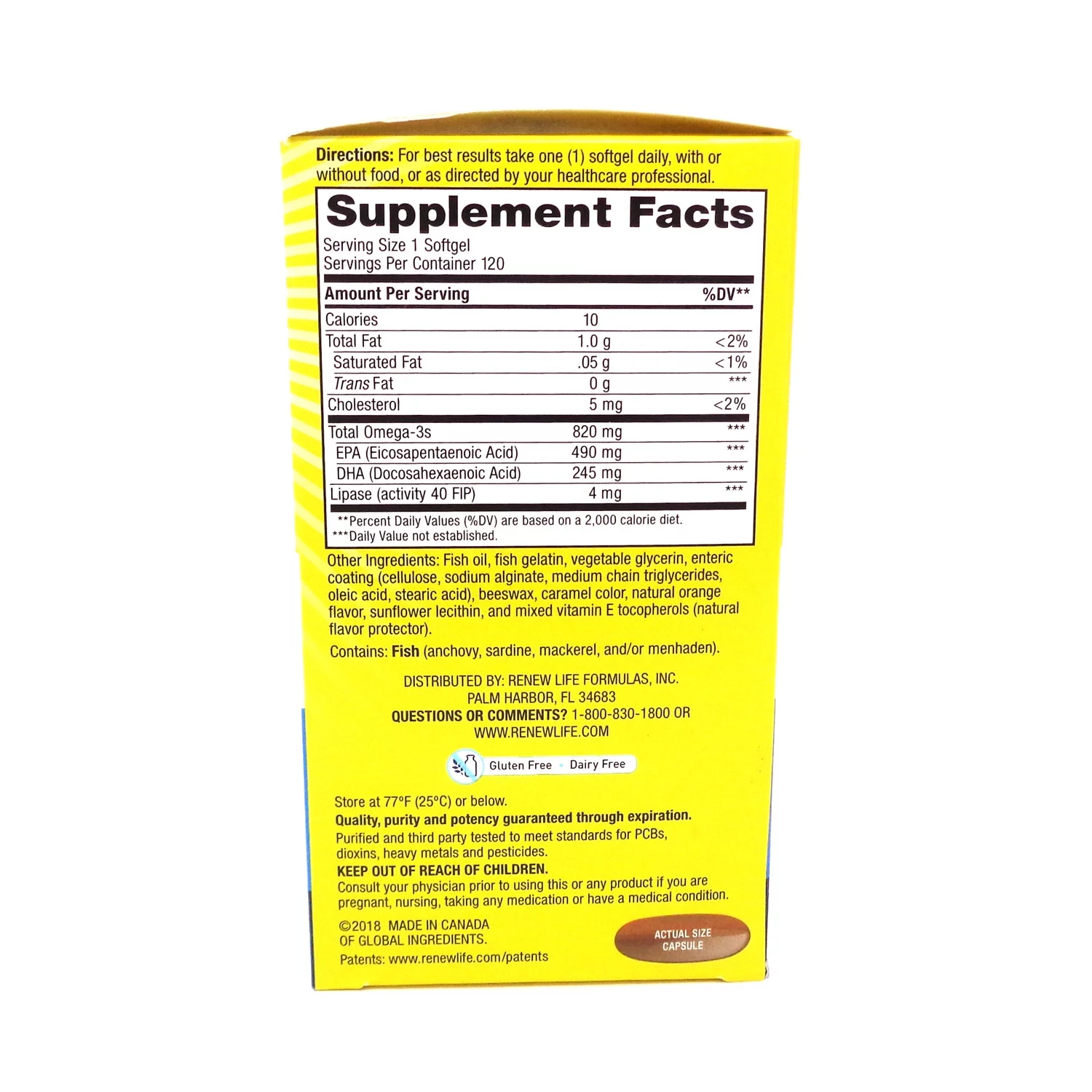 ReNew Life - Norwegian Gold Ultimate Fish Oils Ultra-Concentrated Omega-3 Critical Omega Natural Orange Flavor 1200 mg. - 120 Fish Softgel(s)