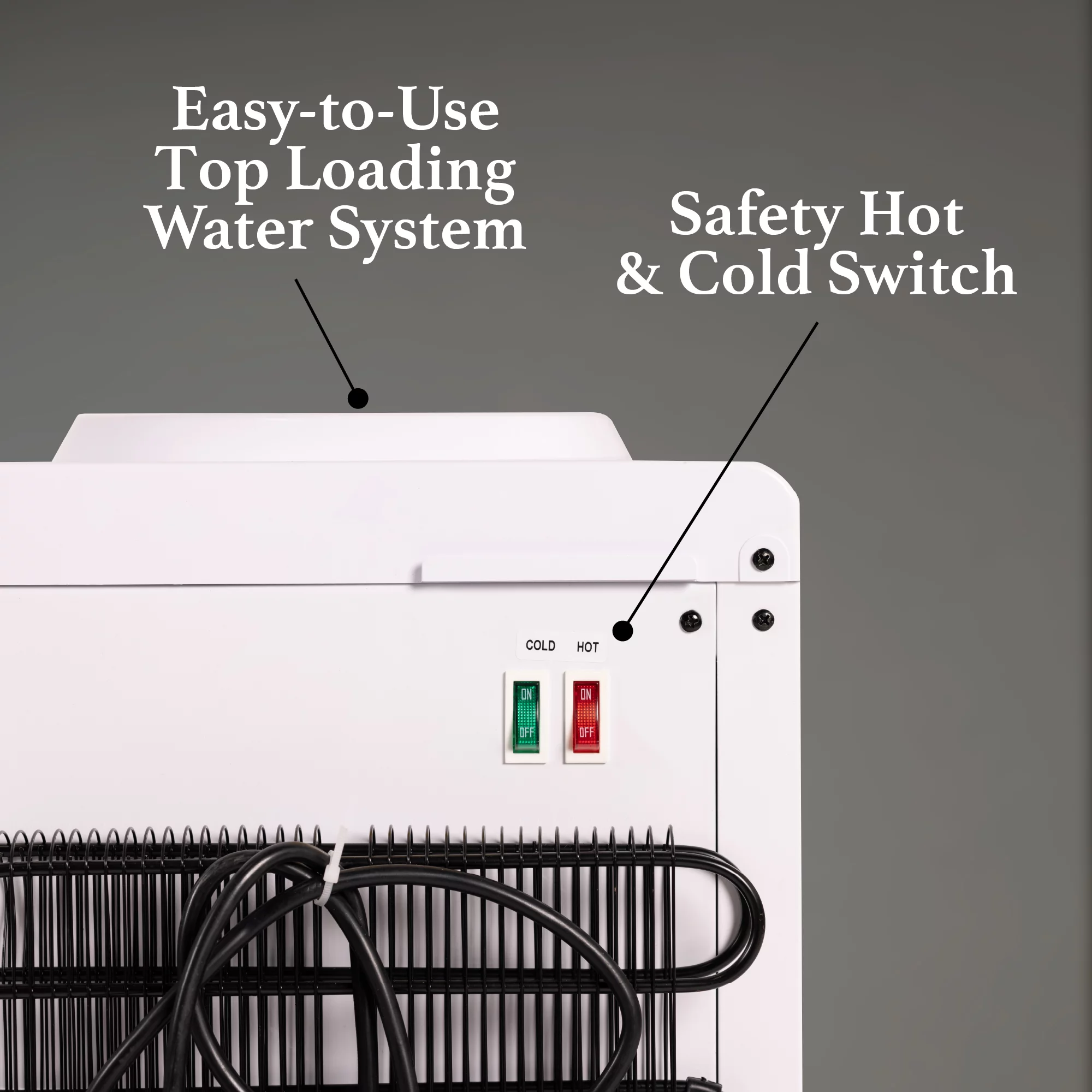 Igloo Countertop Room Temperature-Cold and Hot Top Loading Water Dispenser, White