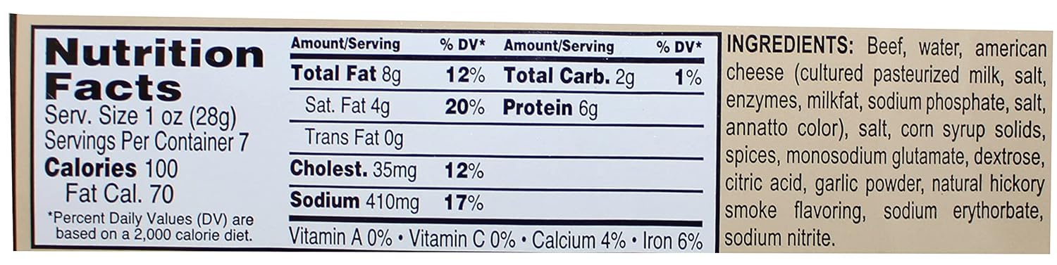 Gold Rush Beef Sticks 7oz. Package (Beef & Cheese)